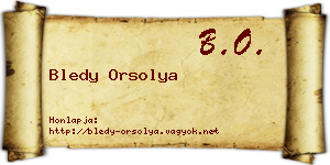 Bledy Orsolya névjegykártya